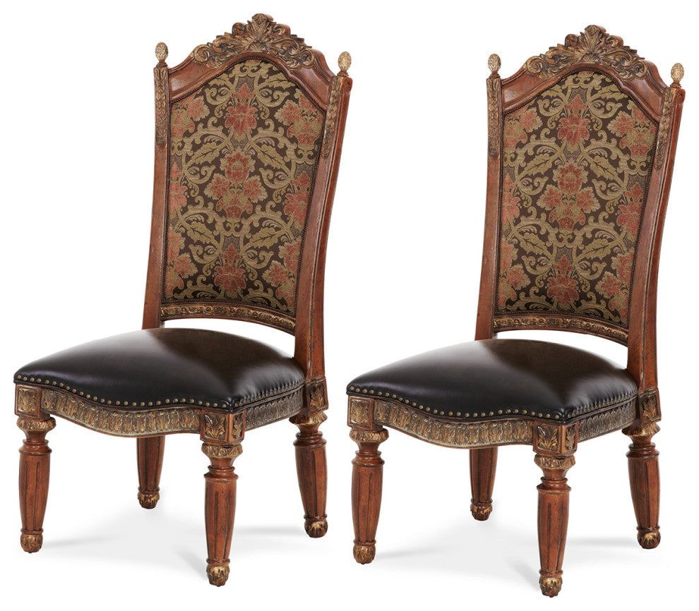 Villa Valencia Dining Side Chair, Set of 2, Classic Chestnut