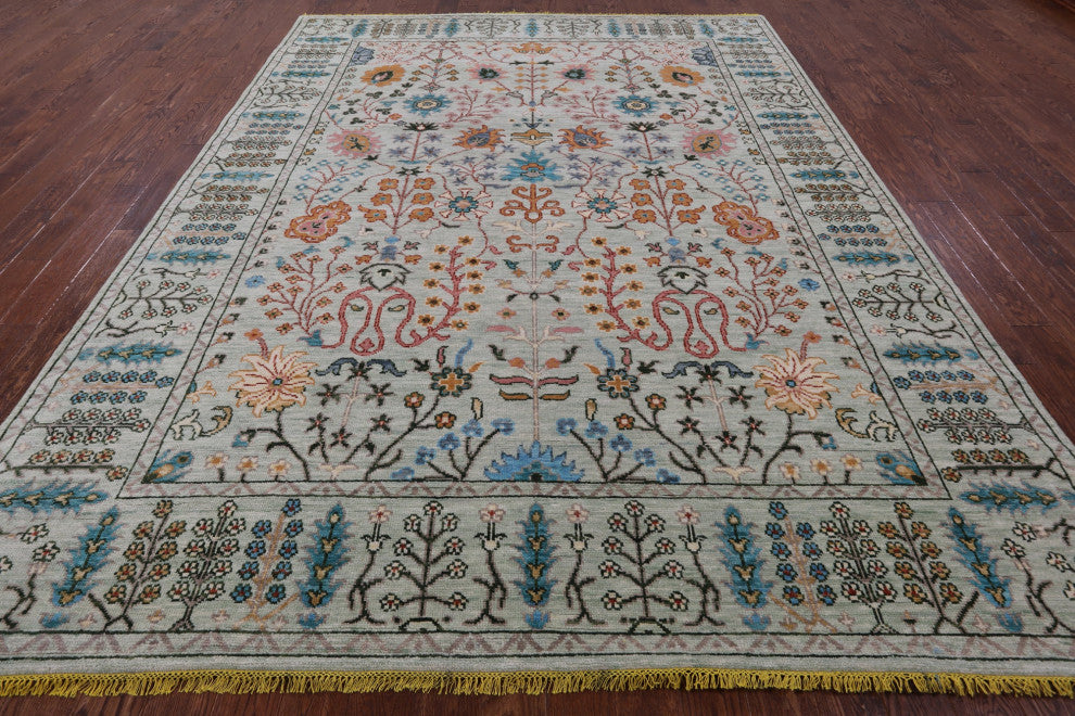 Turkish Oushak Handmade Wool Rug 9' 0" X 12' 1" - Q15637