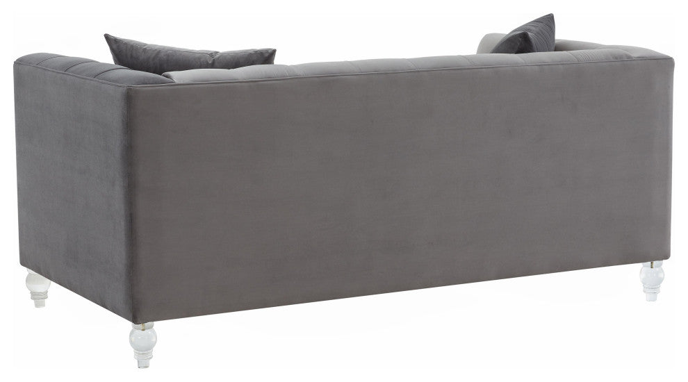 Bea Gray Velvet Loveseat
