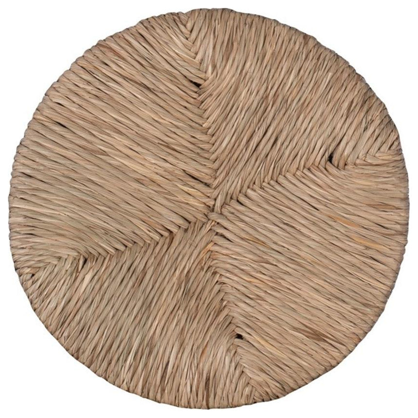 Linon Morgan 25.5" Wood Counter Stool Natural Seagrass Swivel Seat in White