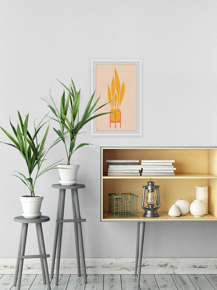 "Yellow Snake Plant" Framed Painting Print, 8x12