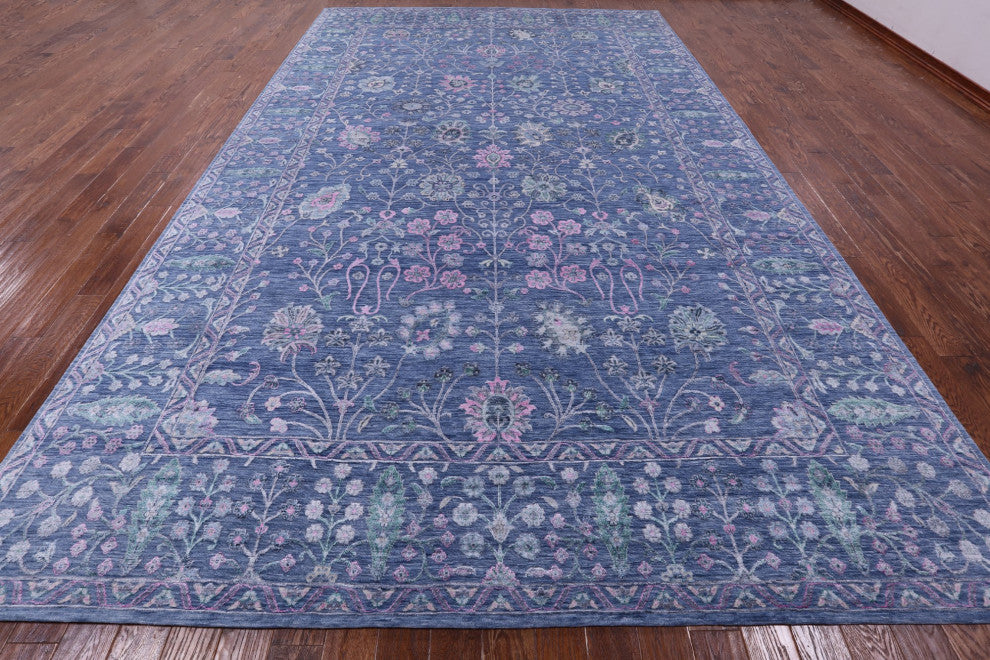 9' 11" X 15' 9" Persian Hand Knotted Wool and Silk Rug Q11887