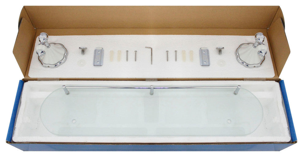 MODONA's 20" Frosted Glass Shelf Flora Series