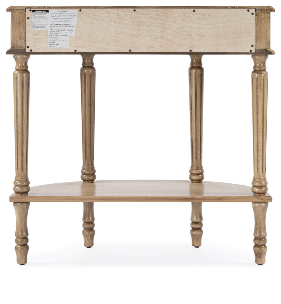 Mozart Hand-Painted Demilune Console Table, Tuscan Cream, Antique Beige