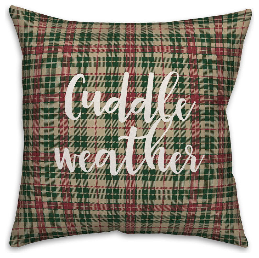 Cuddle Weather, Tartan Plaid 18x18 Throw Pillow
