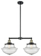 Large Oxford 2-Light Chandelier, Black Antique Brass, Seedy