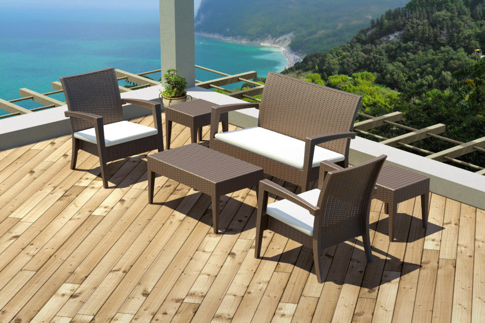 Compamia Miami Outdoor Love Seat, Brown