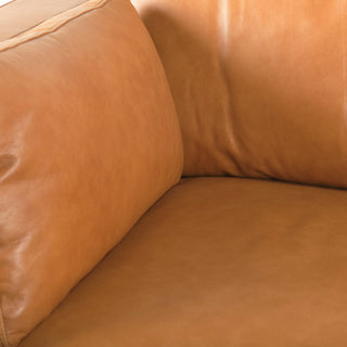 Elton 87.8Lx37.8Wx34.6H Tan Leather Sofa