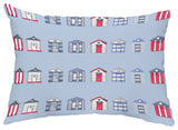 Multi Beach Hut 14"x20" Decorative Stripe Outdoor Pillow, , Blue