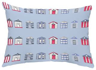 Multi Beach Hut 14"x20" Decorative Stripe Outdoor Pillow, , Blue