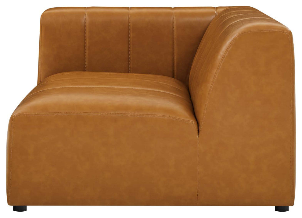 Sectional Sofa Set, Faux Vegan Leather, Tan, Modern, Living Lounge Hospitality
