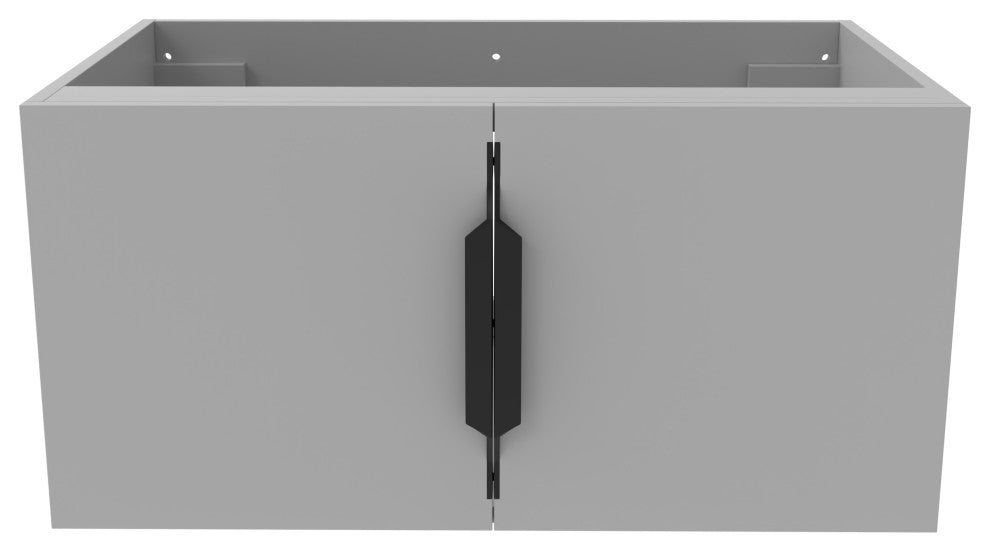 CastelloUSA Alpine 30" Wall Mounted Vanity, Base Only, Gray, Black Handles
