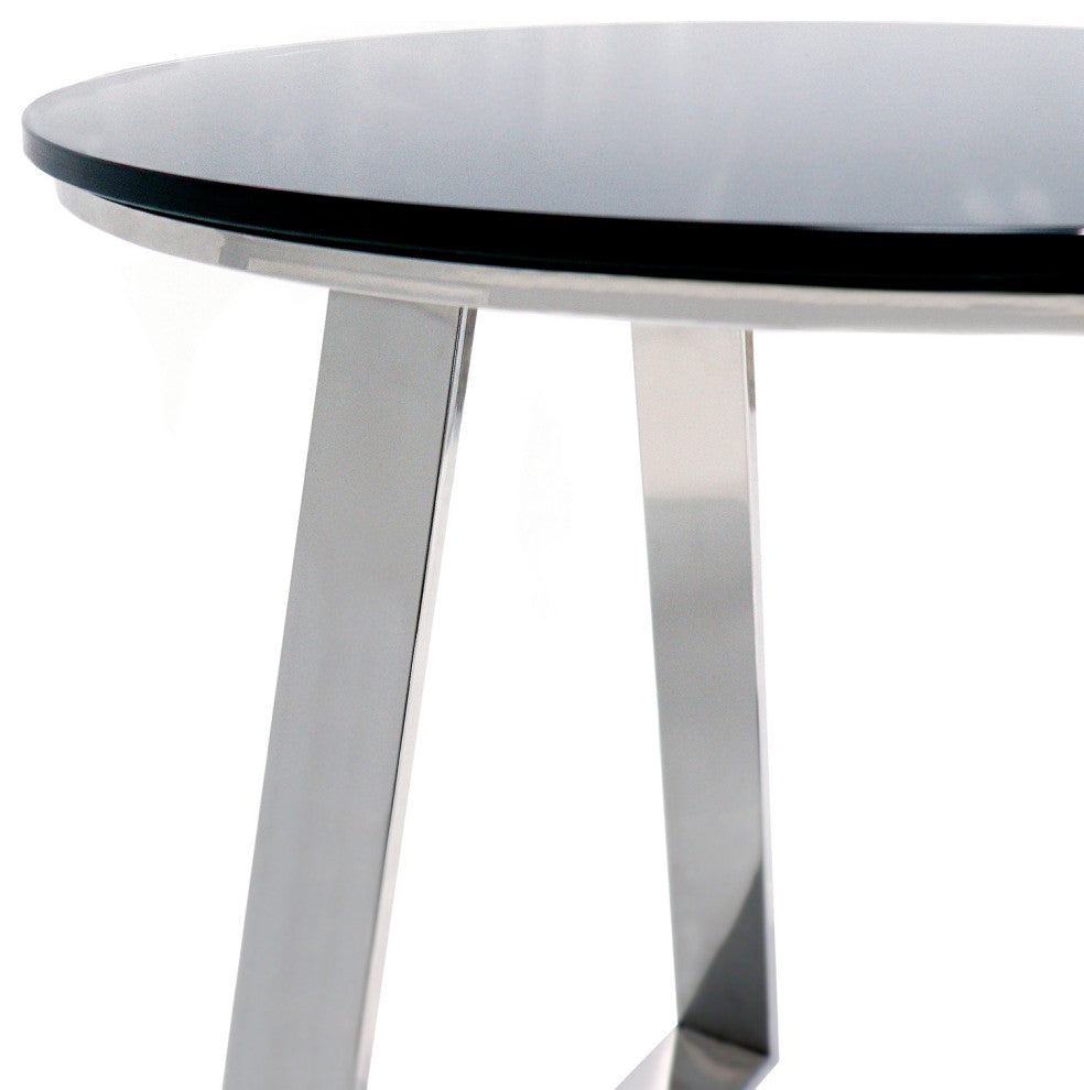 Pasargad Home Luxe Collection Steel & Glass End Table
