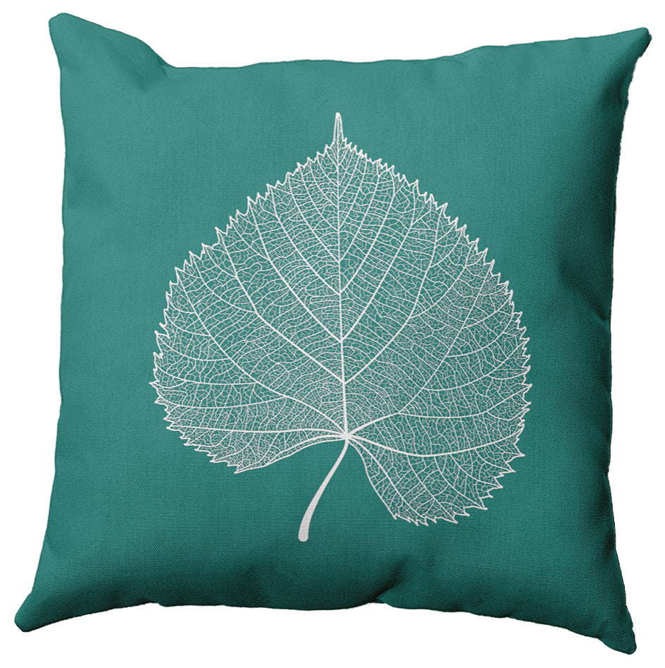 Leaf Study Accent Pillow, Desert Turquoise, 26"x26"