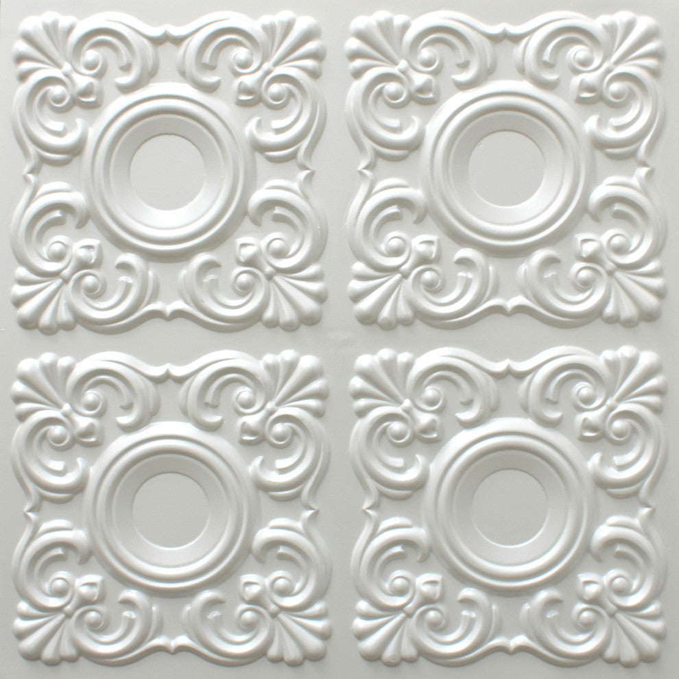 Pearl White 3D Ceiling Panels, 2'x2', 200 Sq Ft, Pack of 50