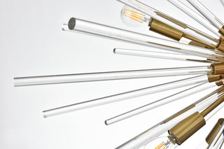 Samuel 32" Crystal Rod Pendant, Gold