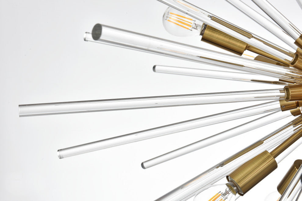 Samuel 32" Crystal Rod Pendant, Gold