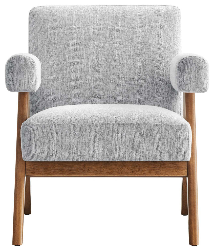 Lyra Fabric Armchair - Set of 2 - Light Gray Fabric