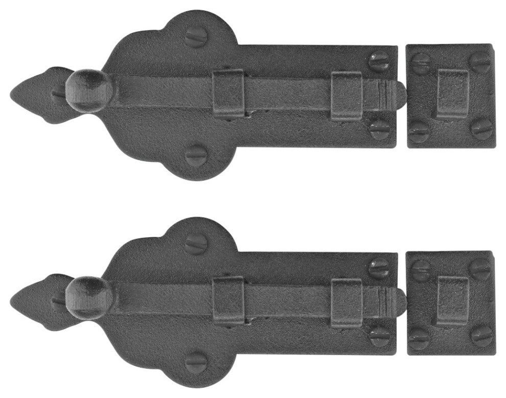 Slide Bolt Black RSF Iron 4 Inch Wide Set of 2