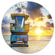 Miami South Beach Sunrise, Seashore Disc Metal Wall Art, 11"