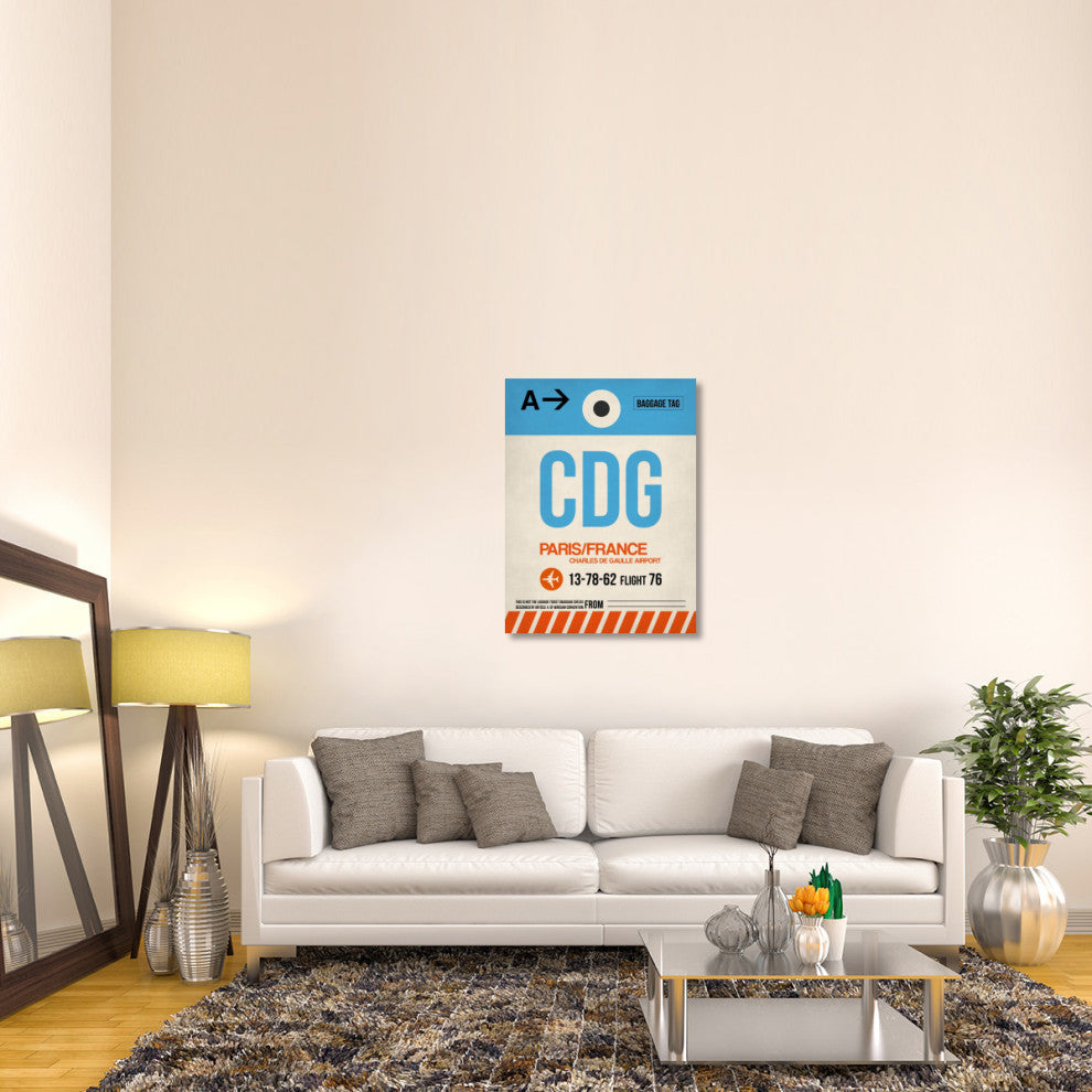 "CDG Paris Luggage Tag 2" Fine Art Print