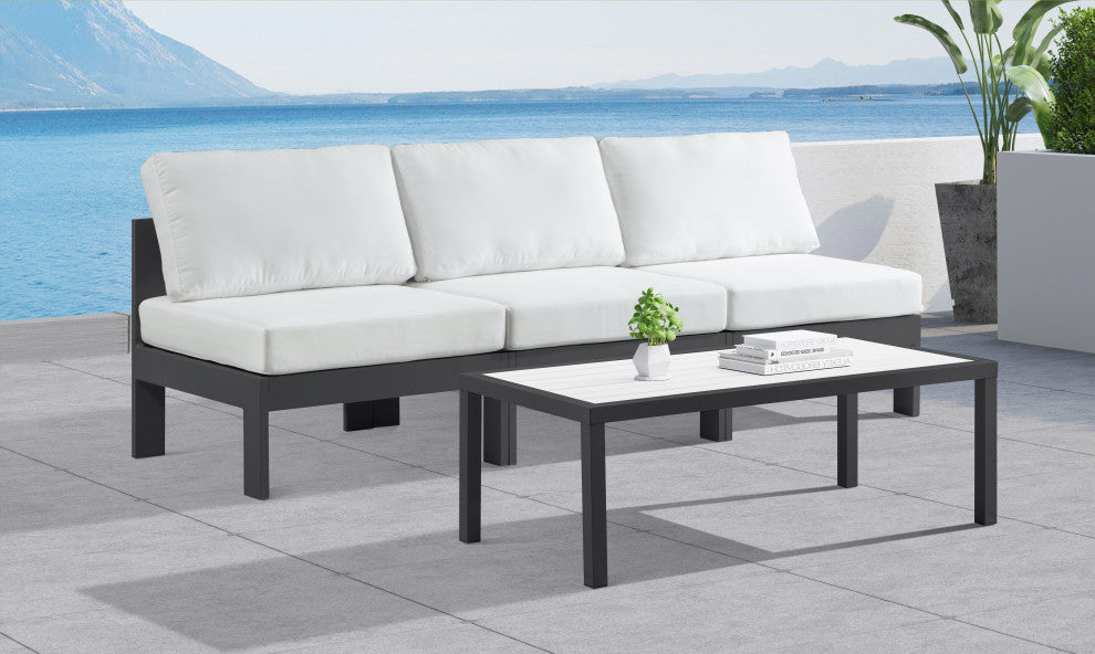 Nizuc Outdoor Patio Aluminum Coffee Table, White