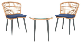 Safavieh Outdoor Prenza 3 Piece Lounger Set Natural/Navy