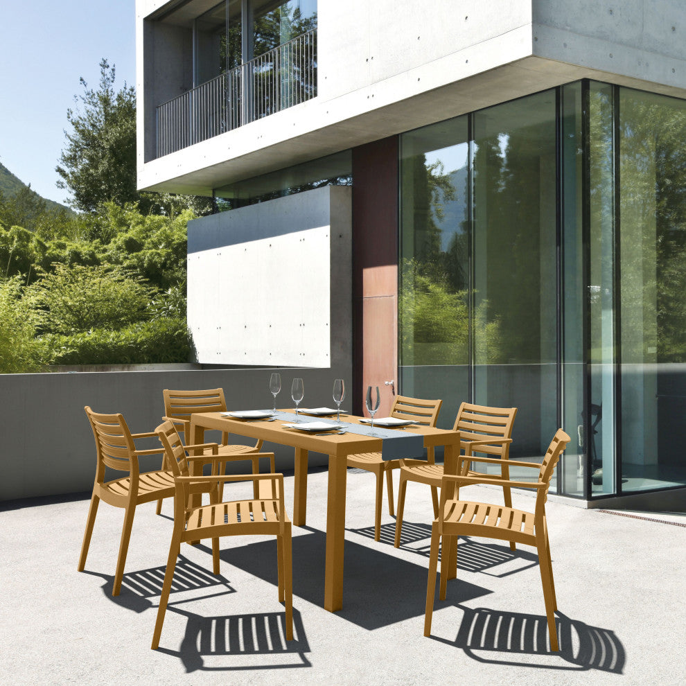 Compamia Artemis Outdoor Dining Armchairs - Set of 2, Teak Brown