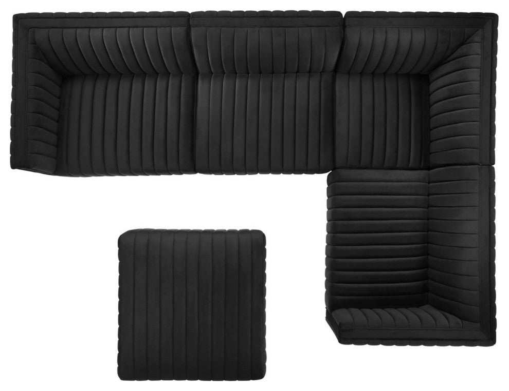 Modular Sectional Sofa Set, Gold Black, Velvet, French Lounge