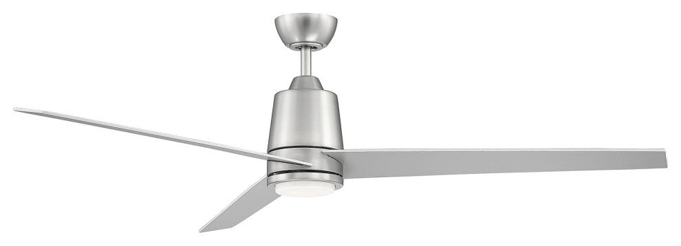 56" LED Ceiling Fan, Matte Black, Brushed Nickel