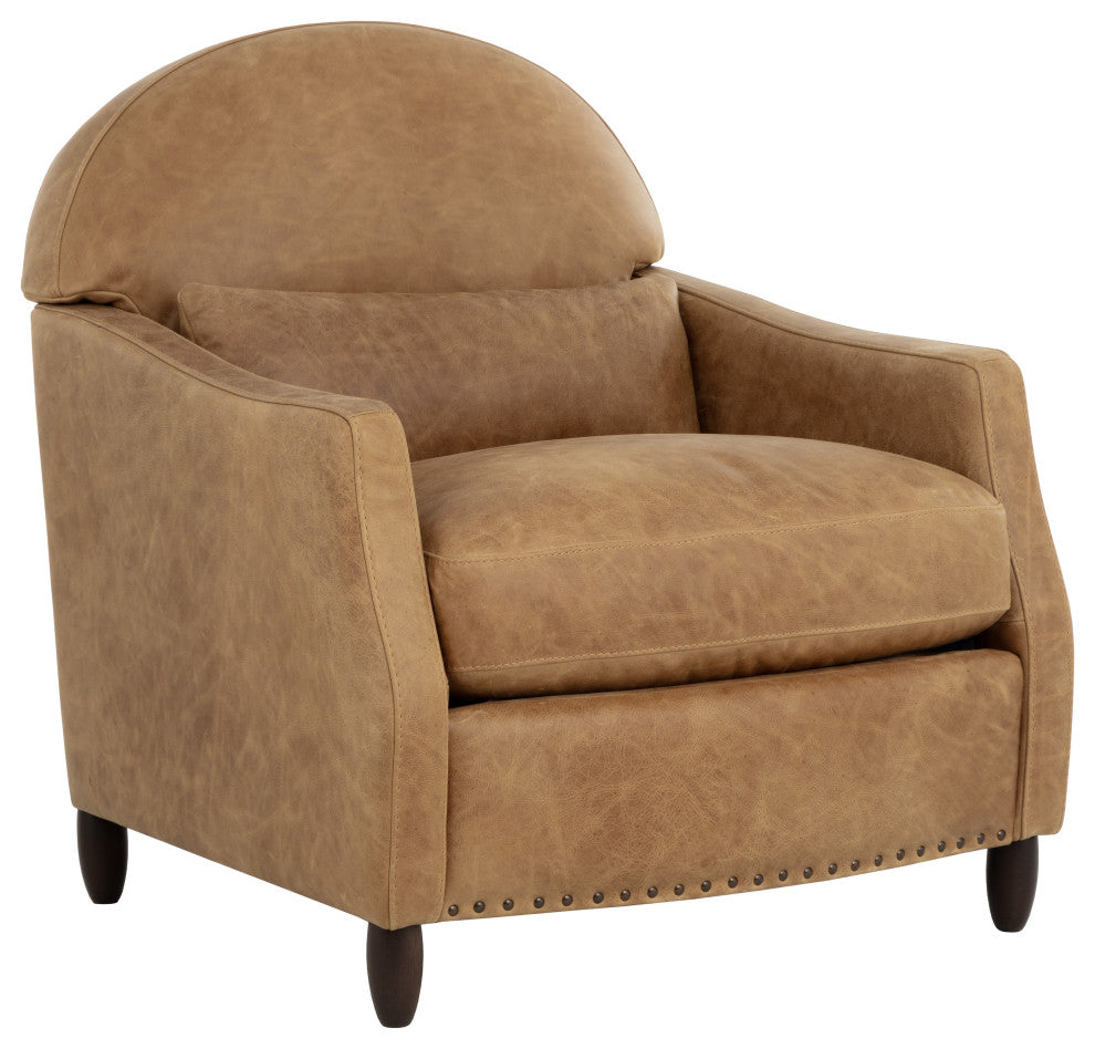 Cynthia Lounge Chair, Camel Leather