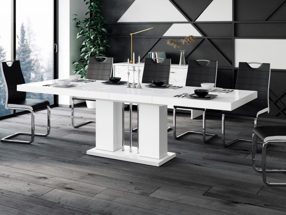 MILOSA Extendable Dining Table, White
