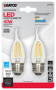 4.5W CA10 LED, Clear, Medium Base, 5000K, 120V, 2-Card