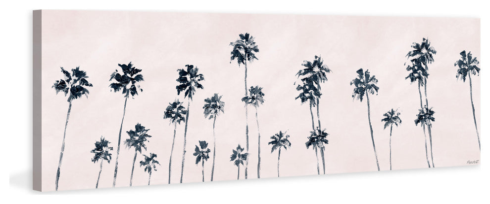 "Palm Tree Skyline" Painting Print on Wrapped Canvas, 45x15