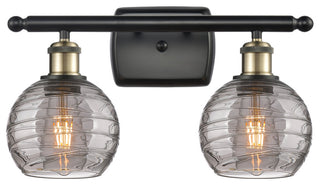 2-Light 16" Bath Vanity-Light Black Antique Brass