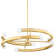 8 Light Chandelier, Aged Brass