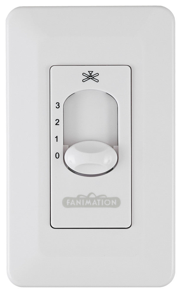 Three Speed Wall Control Non-Reversing, Fan Speed Only, White