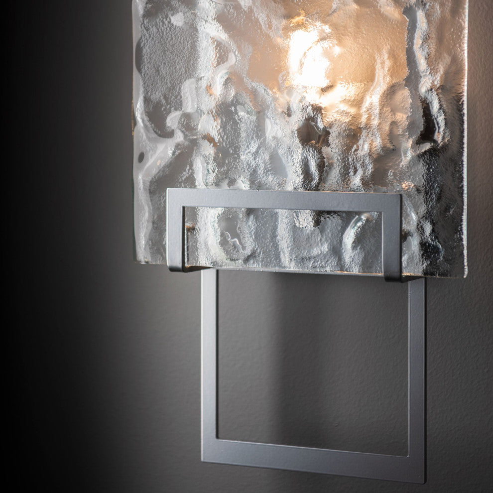 Geo Sconce, Sterling/Clear Glass