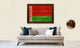 Belarus Country Textured Flag Print With Brown Gold Frame, 19"X27"