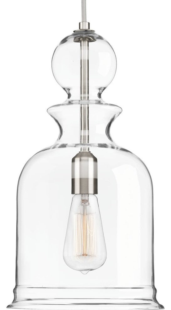 Progress Lighting P5333-09 Staunton 1-Light Pendant, Brushed Nickel