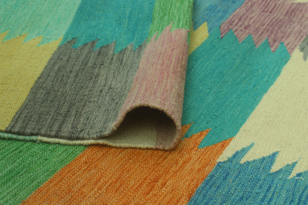 Winchester Kilim Inez Turquoise/Purple Rug, 4'10x6'5