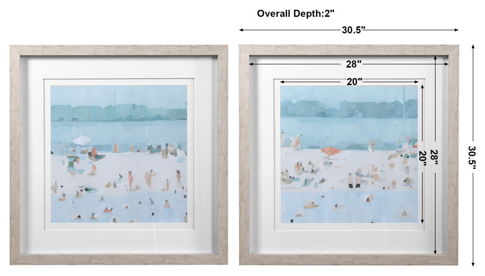 Uttermost Sea Glass Sandbar Framed Prints, 2-Piece Set