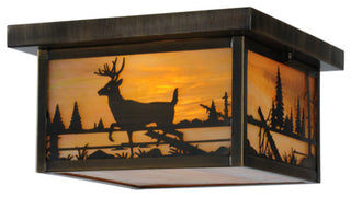 12Sq Hyde Park Deer Creek Flushmount