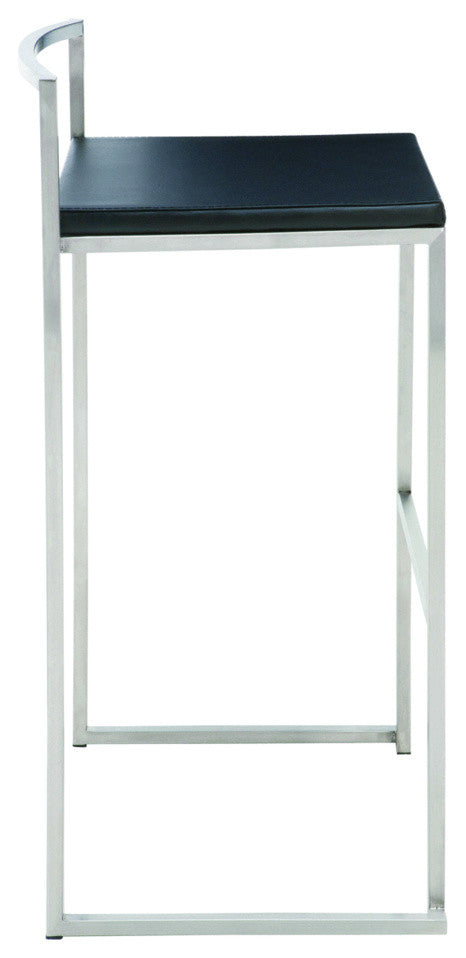 Genoa Bar Stool, Black, Counter Height