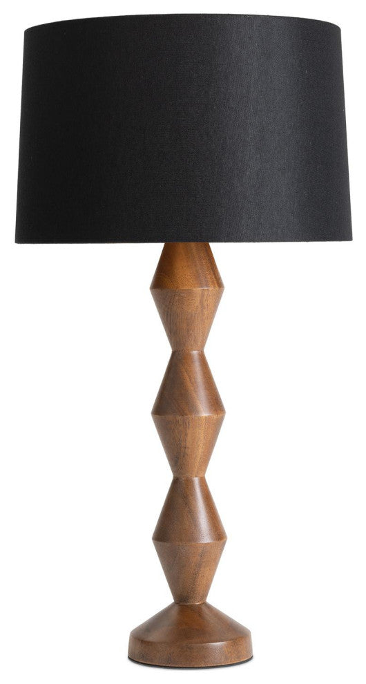 Crew Walnut Buffet Lamp, Black Shade