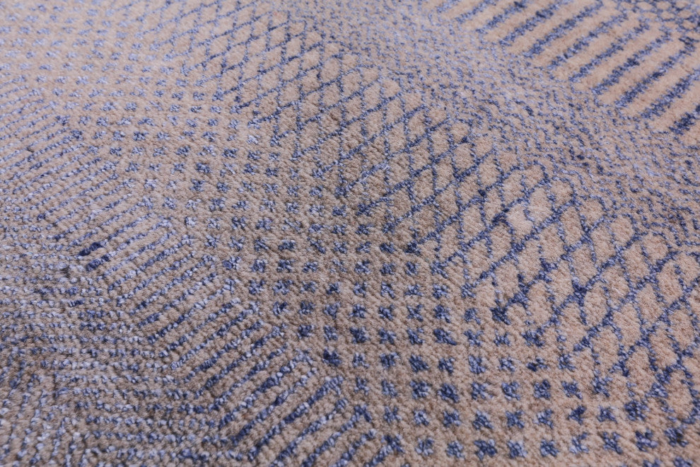 8' 2" X 10' 3" Wool and Silk Handmade Savannah Grass Rug Q11918