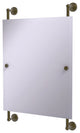 Waverly Place Rectangular Frameless Rail Mounted Mirror, Antique Brass