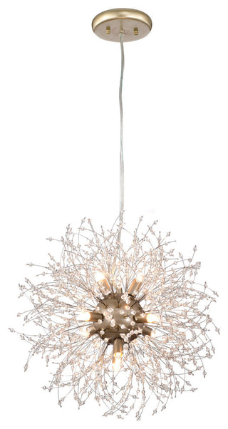Liria 8-Light Brushed Silver-ish Champagne Beads Firework Chandelier