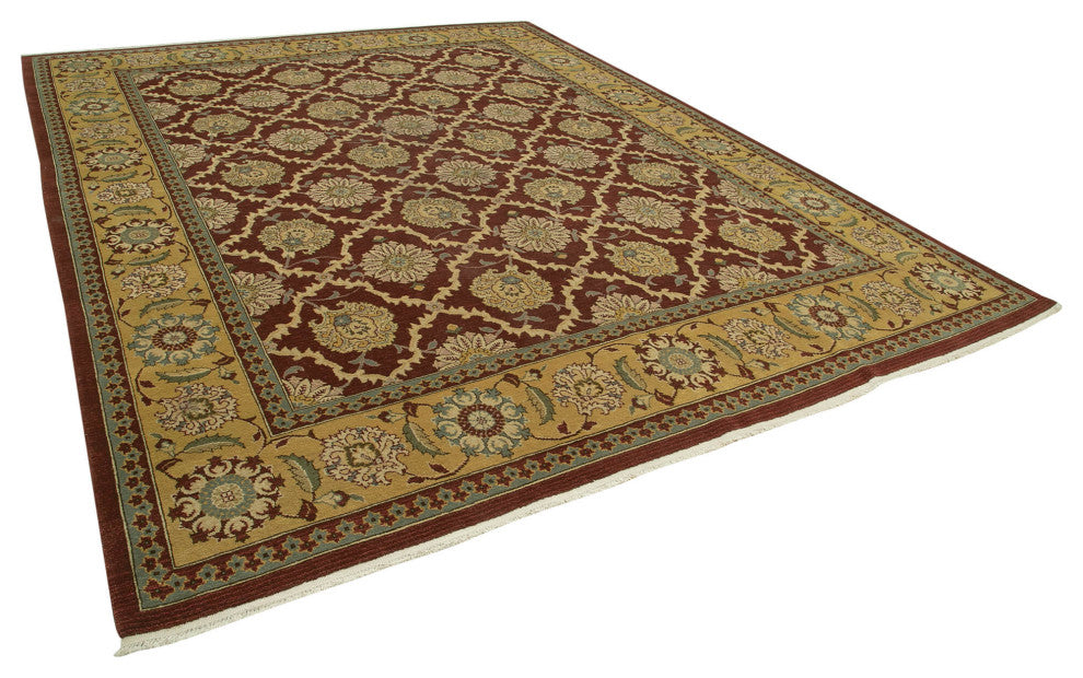 Rug N Carpet - Handwoven Oriental 9' 11" x 12' 8" Decorative Oushak Area Rug
