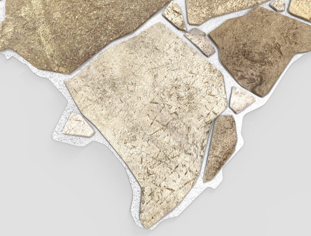 Brown Beige Stone 3D Wall Panels, Set of 10, Covers 67 Sq Ft